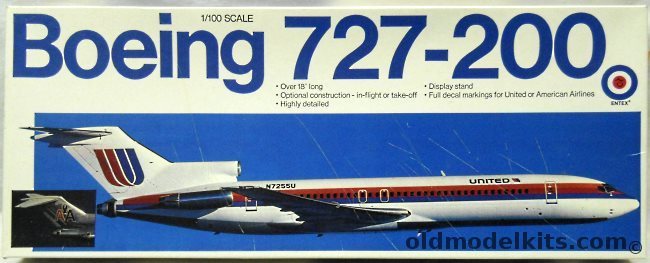 Entex 1/100 Boeing 727-200 - United or American Airlines, 8508 plastic model kit